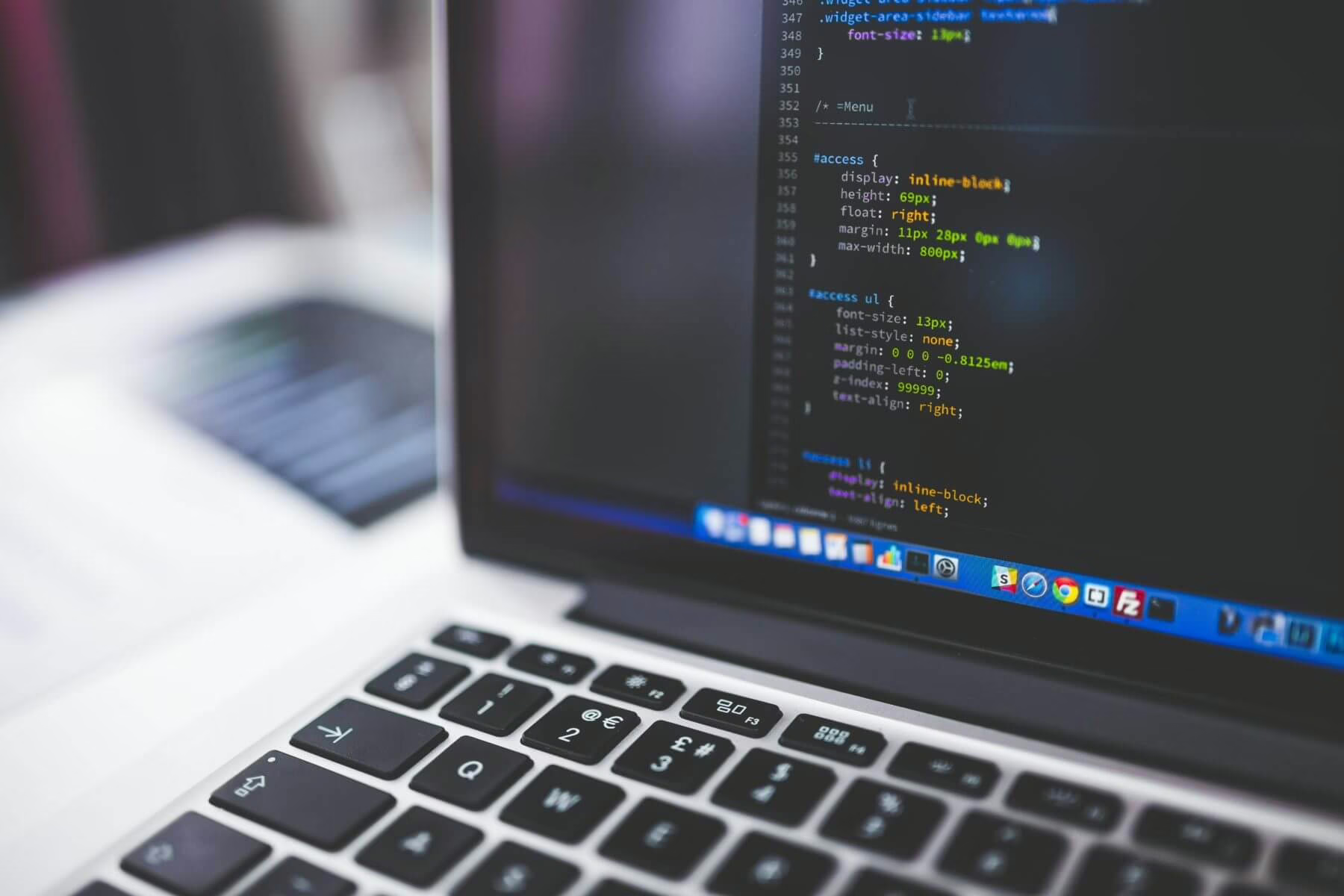 Close-up of code in a dark IDE